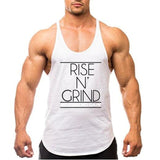 ''RISE N GRIND'' Black Sleeveless Shirt